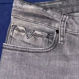 GUESS Reflective Logo-Tape Slim Tapered Jeans NWT